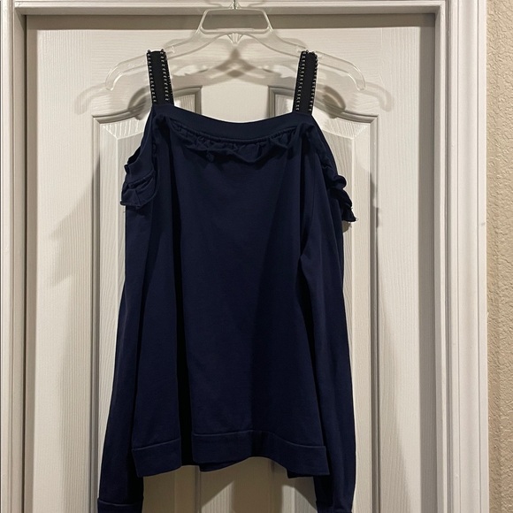Venus Navy Cold Shoulder sweater size L - Picture 6 of 6